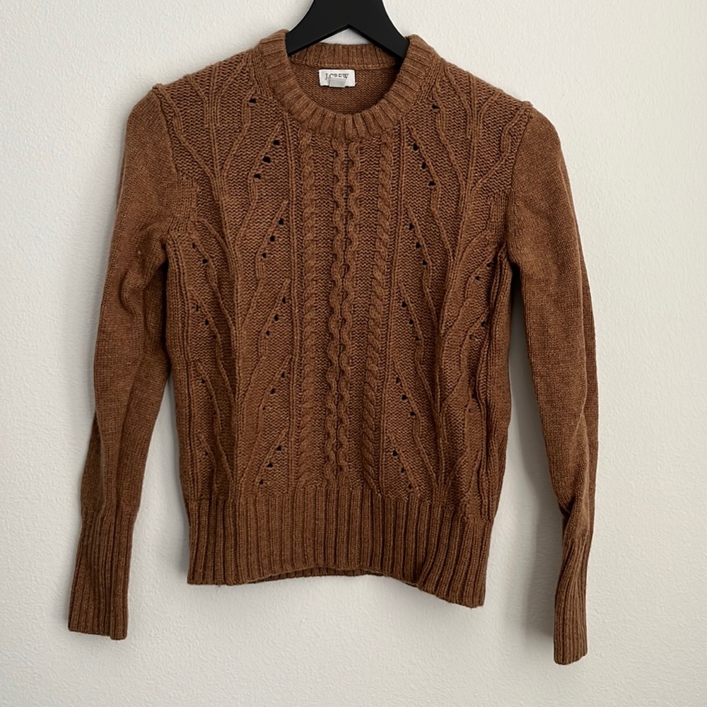 Jcrew Factory Crew Neck Cable Knit Sweater - XS